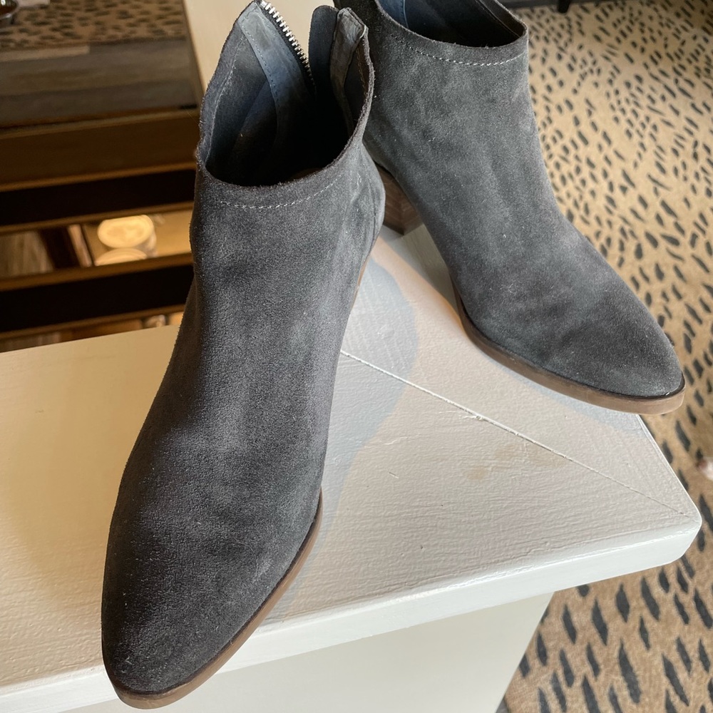 Dolce Vita blue/grey suede bootie.